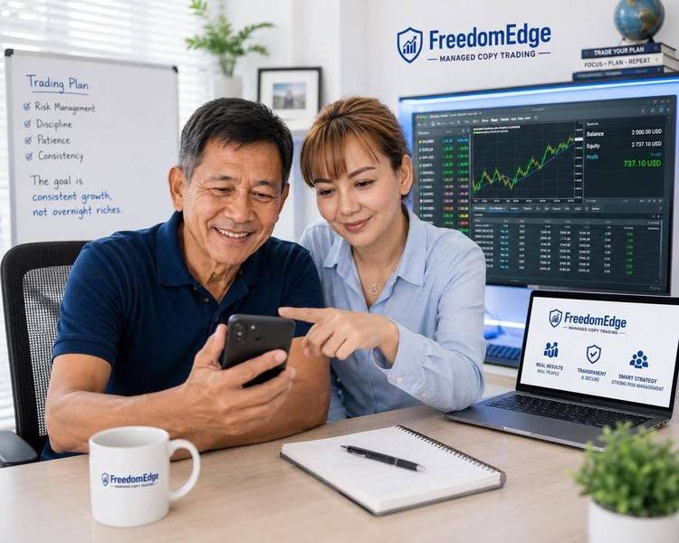 FreedomEdge client reviewing results